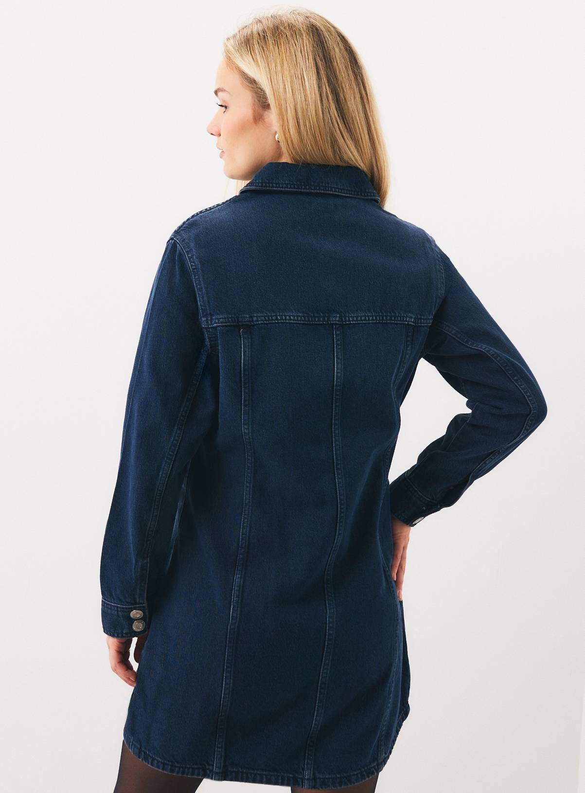 Dark Denim Zip Front Dress 12 - Image 4